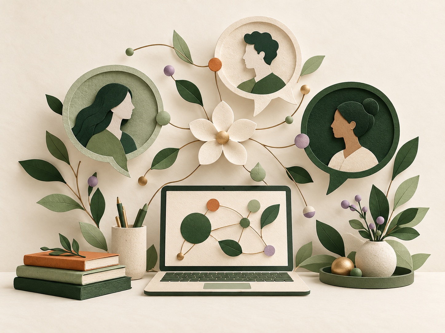 Illustrazione dedicata ad AI e professione: strumenti digitali e relazioni umane