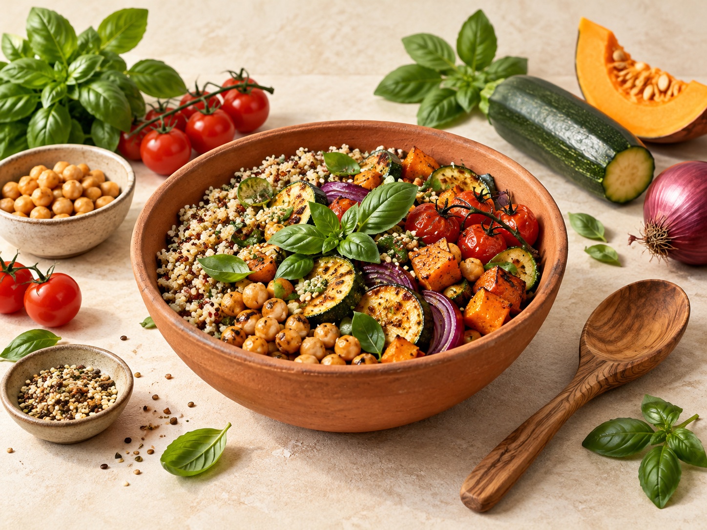 Illustrazione dedicata alla cucina Be4Eat: cereali, legumi e verdure